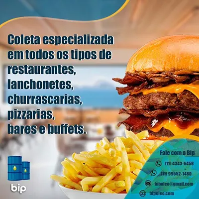 Empresa coletora de óleo usado de buffets